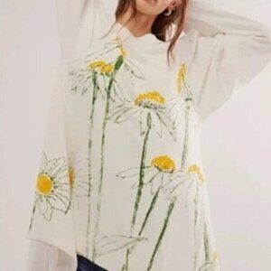 Free People Natural Flowers Tunic Pullover - Size Small